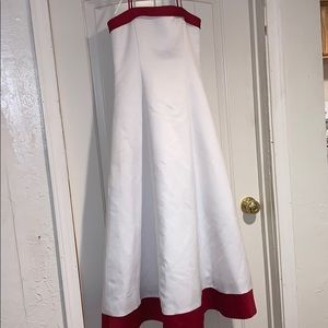 David's Bridal dress white and red size 12 GUC